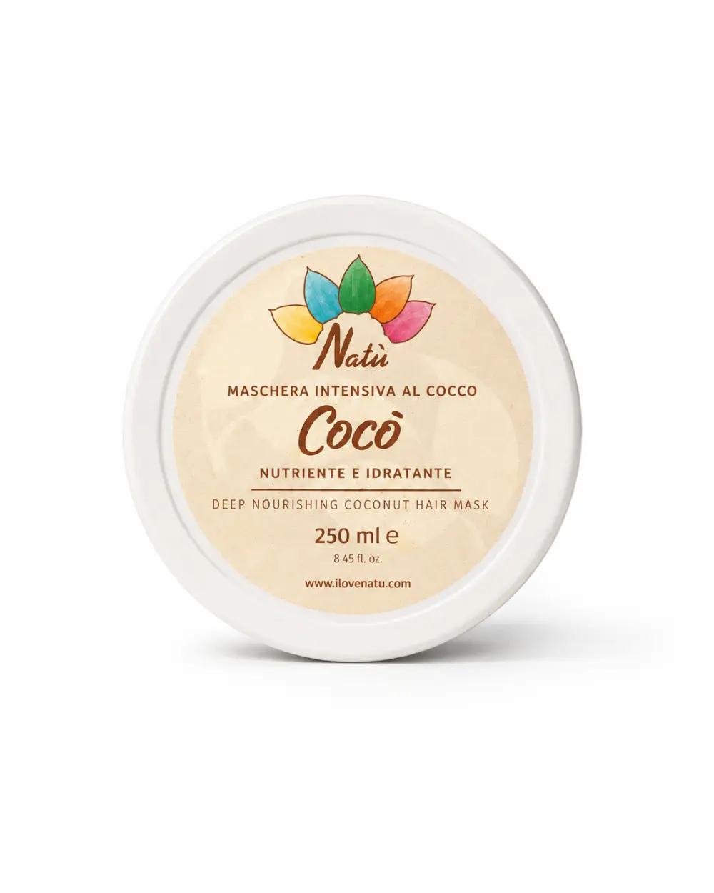 Cocò Maschera Ultra-Nutriente per capelli secchi e danneggiati con Olio di Cocco, Proteine della Seta e Glicerina Vegetale.