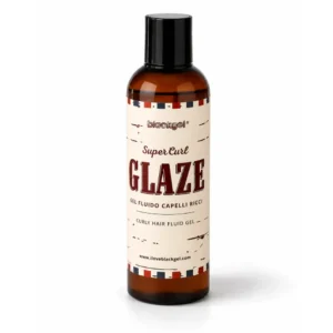 Glaze gel fluido per capelli ricci alcol-free con azione anti-crespo, anti-umidità e ricci definiti senza residui.