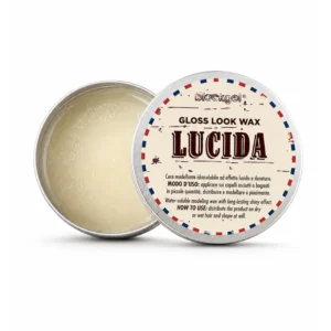 Lucida cera gloss per capelli con finish brillante, tenuta media e styling naturale per capelli morbidi e luminosi.