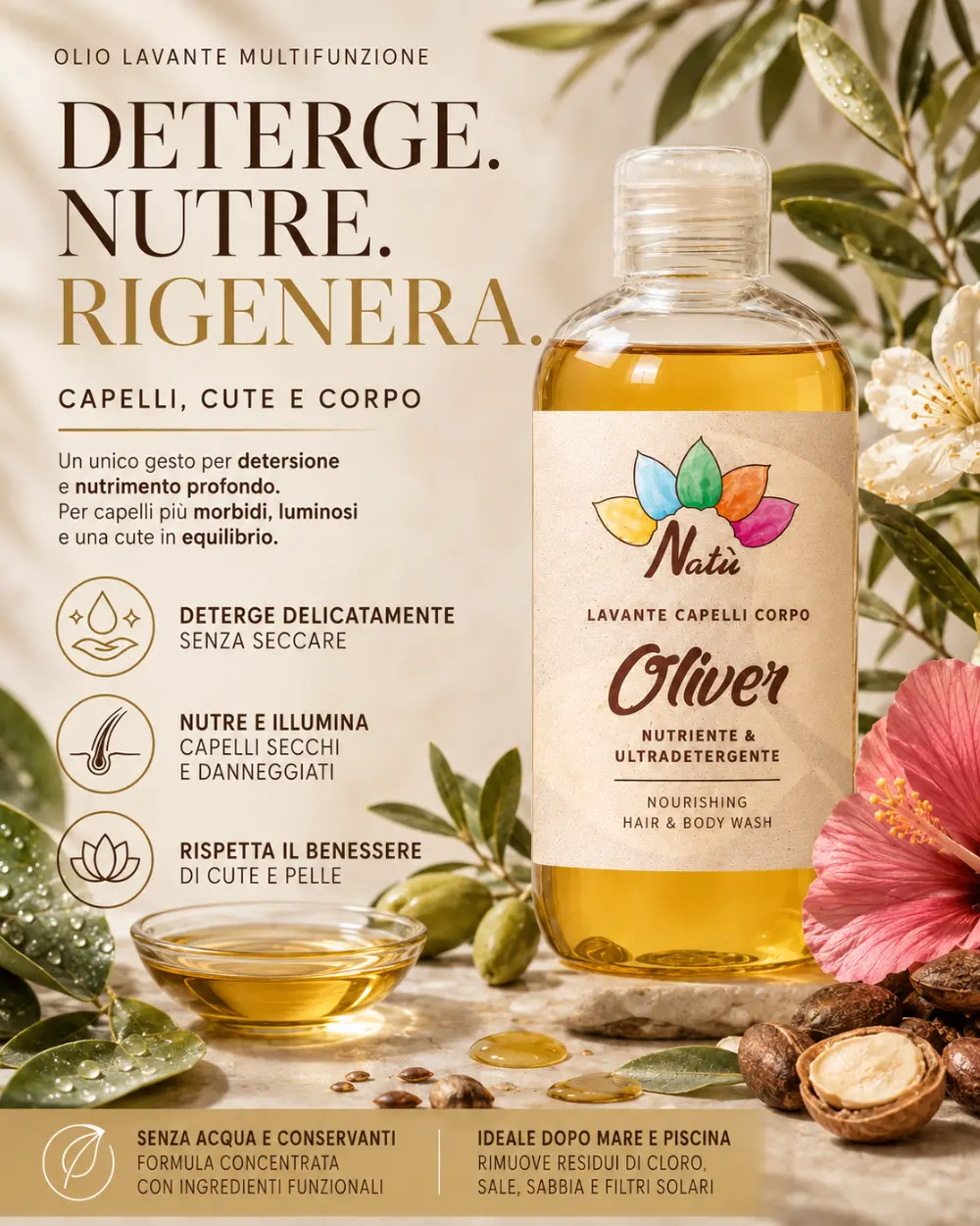 Oliver - Olio Lavante Capelli e Corpo all’Olio d’Oliva Nutriente - immagine 2