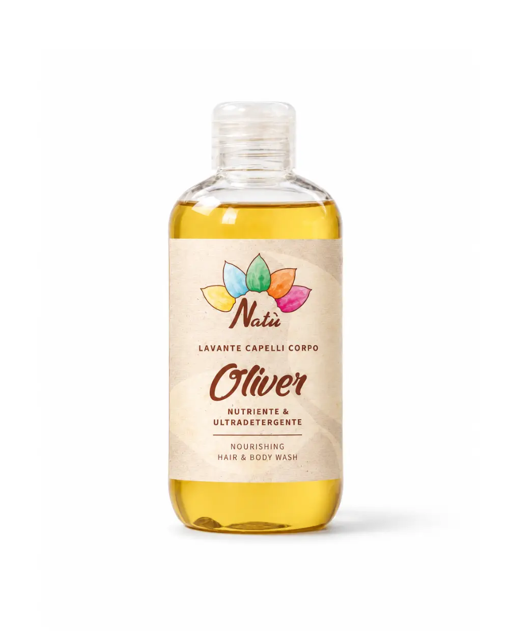 Oliver Olio Lavante per capelli, cuoio capelluto e corpo all'Olio d'Oliva che deterge delicatamente e nutre in profondità.
