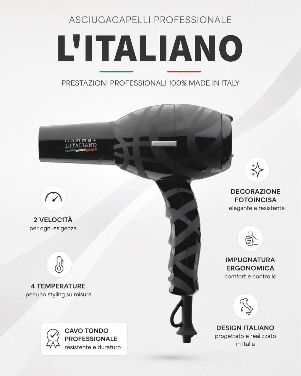 L’Italiano Asciugacapelli Professionale 100% Made in Italy | Gamma+ - immagine 2