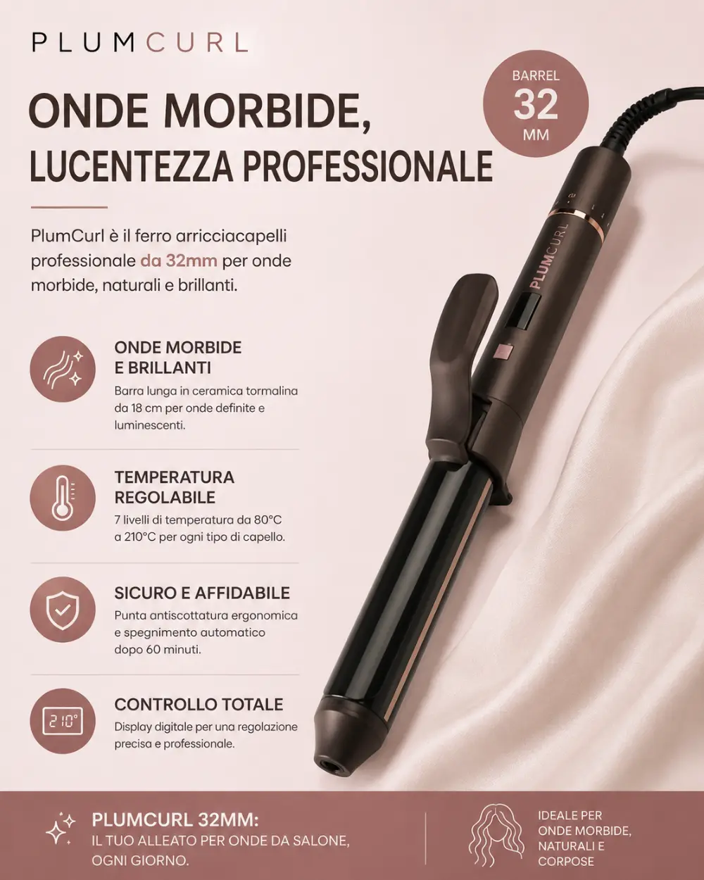 PlumCurl Ferro Arricciacapelli Professionale 32 mm | Labor - immagine 2