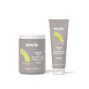Repair Mask Illumyna Care maschera rigenerante per capelli trattati e danneggiati con ceramidi, collagene e proteine del cashmere per nutrire e riparare la fibra capillare.